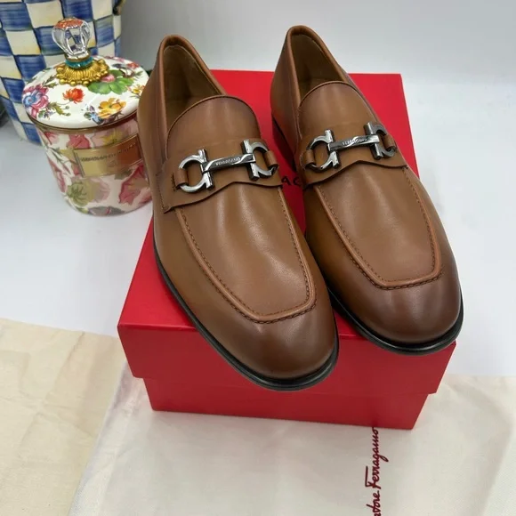 Men’s Salvatore, Ferragamo Gancini leather loafers size 9E made in Italy $995 Salvatore Ferragamo Men main image 4
